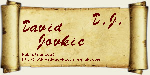 David Jovkić vizit kartica
